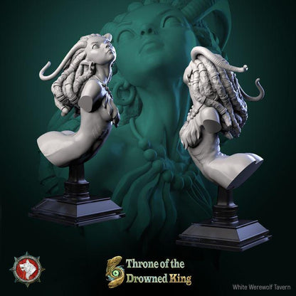 Brackwater Siren, Swamp Mermaid - Unpainted Miniature Bust