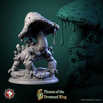 Fungal Hound, Mushroom Creature - 32mm Scale - Unpainted Miniature for DnD, Pathfinder, Tabletop RPGs - White Werewolf Tavern