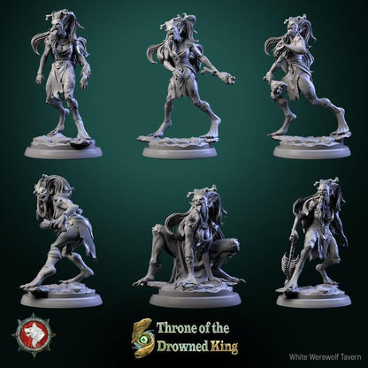 Daughters of the Drowned, Drowned Zombies - 32mm Scale - Unpainted Miniature for DnD, Pathfinder, Tabletop RPGs - White Werewolf Tavern