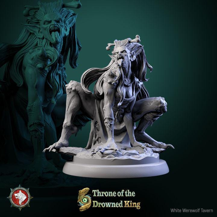 Daughters of the Drowned, Drowned Zombies - 32mm Scale - Unpainted Miniature for DnD, Pathfinder, Tabletop RPGs - White Werewolf Tavern