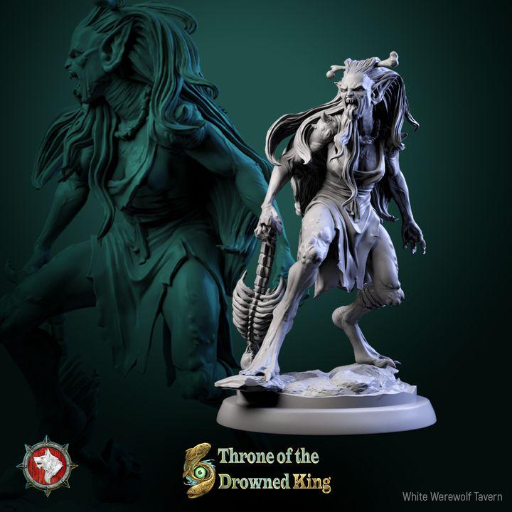 Daughters of the Drowned, Drowned Zombies - 32mm Scale - Unpainted Miniature for DnD, Pathfinder, Tabletop RPGs - White Werewolf Tavern