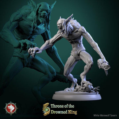 Drowned Lurkers, Drowned Zombies - 32mm Scale - Unpainted Miniature for DnD, Pathfinder, Tabletop RPGs - White Werewolf Tavern