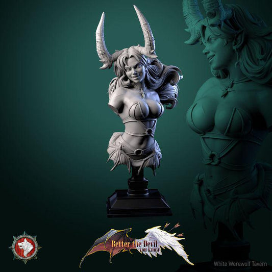 Darkheart Dame, Female Devil - Unpainted Miniature Bust