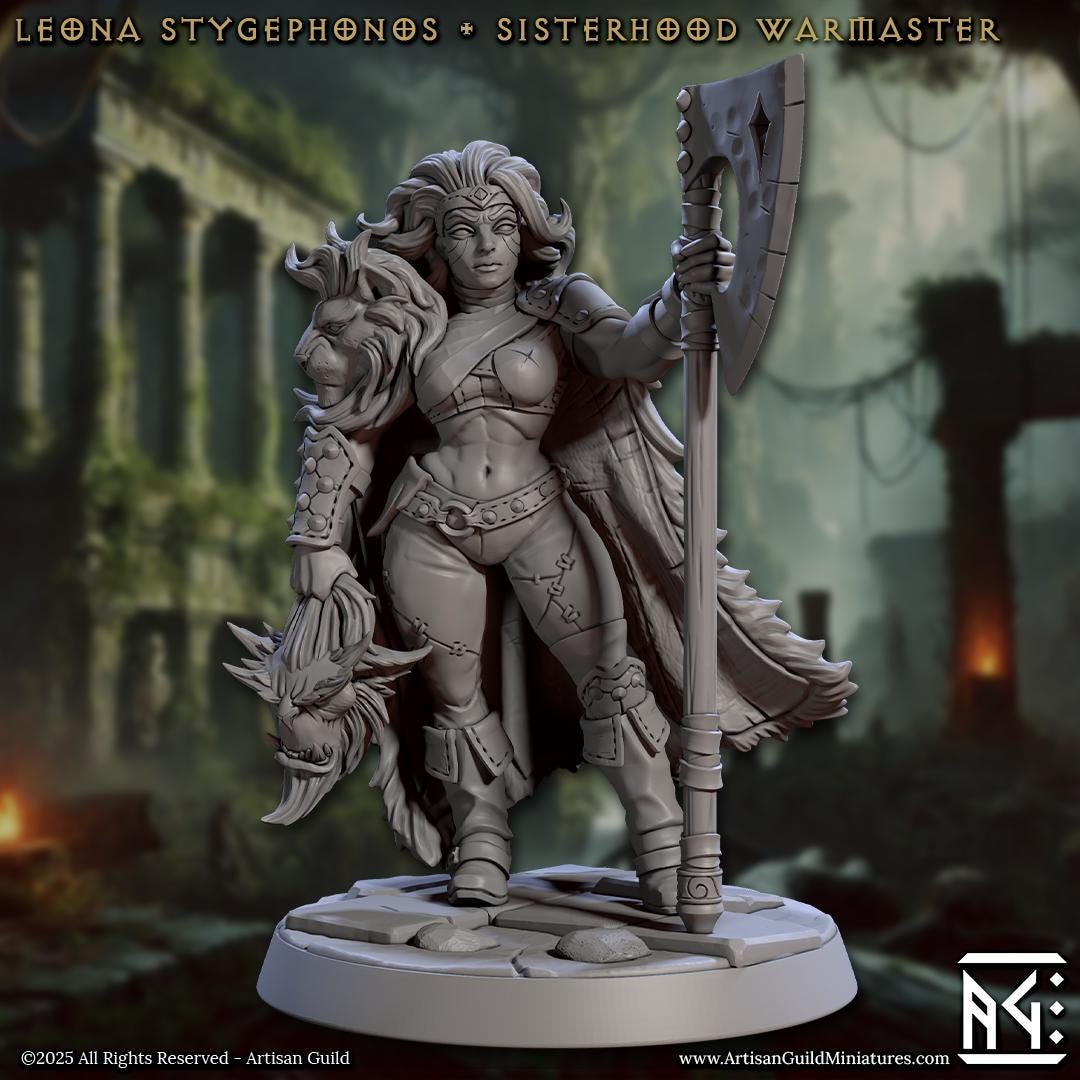 Leona Stygephonos, Warmaster, Veiled Sisterhood Set - Unpainted Miniature