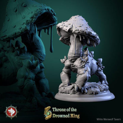 Fungal Hound, Mushroom Creature - 32mm Scale - Unpainted Miniature for DnD, Pathfinder, Tabletop RPGs - White Werewolf Tavern