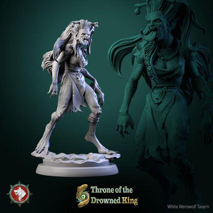 Daughters of the Drowned, Drowned Zombies - 32mm Scale - Unpainted Miniature for DnD, Pathfinder, Tabletop RPGs - White Werewolf Tavern