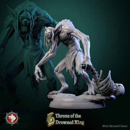 Drowned Lurkers, Drowned Zombies - 32mm Scale - Unpainted Miniature for DnD, Pathfinder, Tabletop RPGs - White Werewolf Tavern