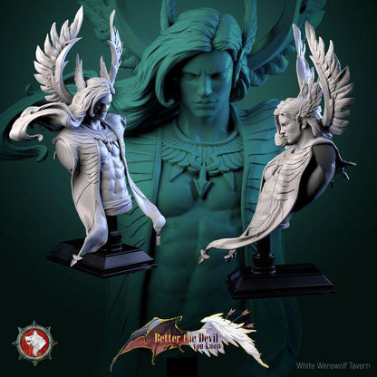 Cassiel, Heaven's Sentinel, Male Celestial - Unpainted Miniature Bust