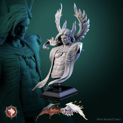 Cassiel, Heaven's Sentinel, Male Celestial - Unpainted Miniature Bust