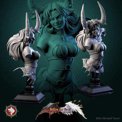 Darkheart Dame, Female Devil - Unpainted Miniature Bust