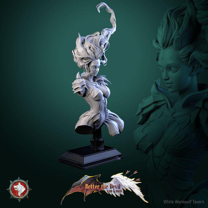 Lysandra, The Bifurcated Seraph, Female Celestial - Unpainted Miniature Bust