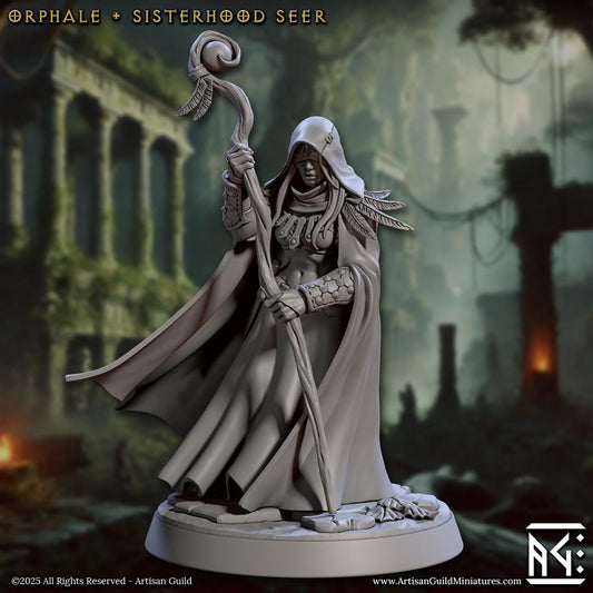 Orphale, Sisterhood Seer, Veiled Sisterhood Set - 32mm Scale - Unpainted Miniature for DnD, Pathfinder, Tabletop RPGs - Artisan Guild