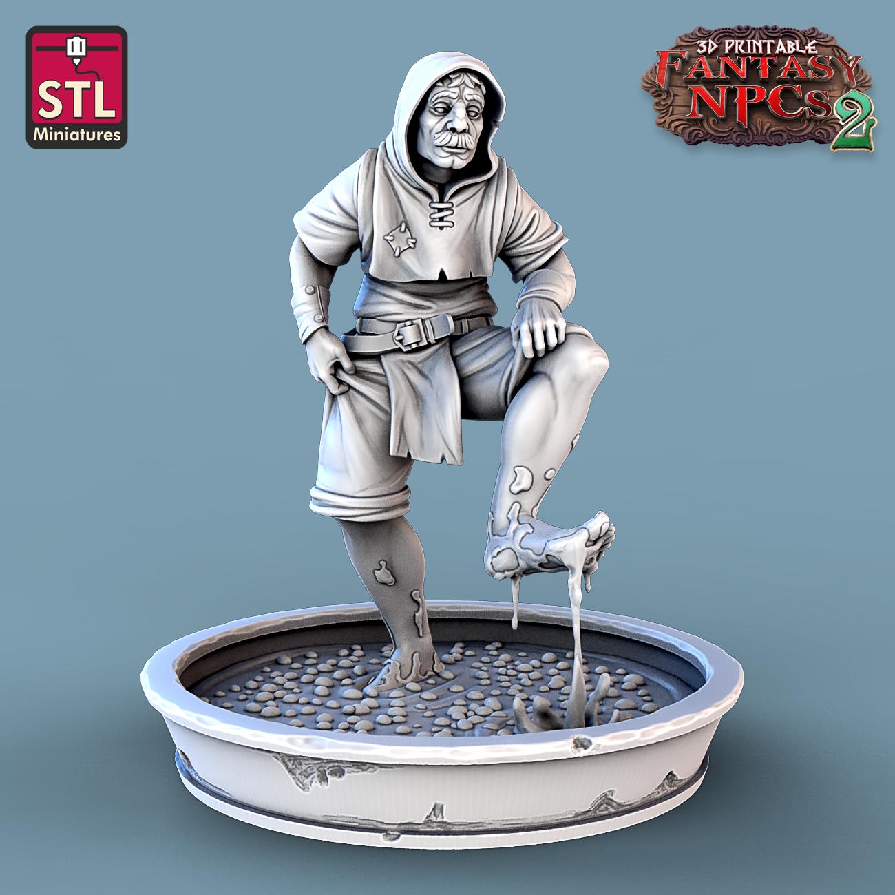 Winemaker Set - Townsfolk & NPCs - 32mm Scale - Unpainted Miniature for DnD, Pathfinder, Tabletop RPGs, and Dioramas - STL Miniatures