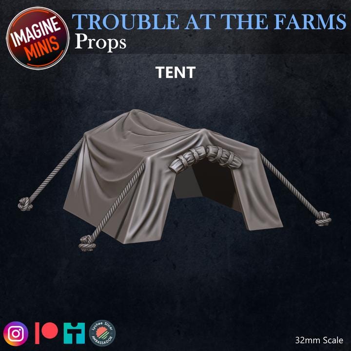 Farm Props - Trouble at Farms Set - 32mm Scale - Unpainted Miniature for DnD, Pathfinder, Tabletop RPGs - Imagine Minis