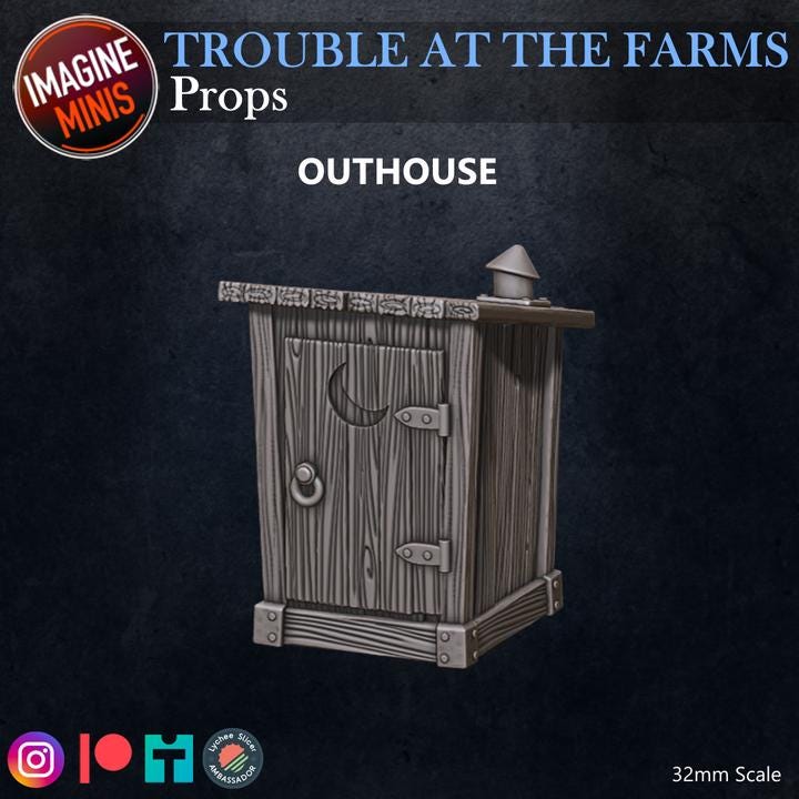 Farm Props - Trouble at Farms Set - 32mm Scale - Unpainted Miniature for DnD, Pathfinder, Tabletop RPGs - Imagine Minis