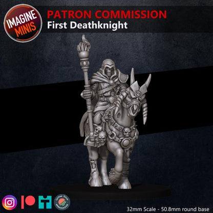First Death Knight - 32mm Scale - Unpainted Miniature for DnD, Pathfinder, Tabletop RPGs - Imagine Minis