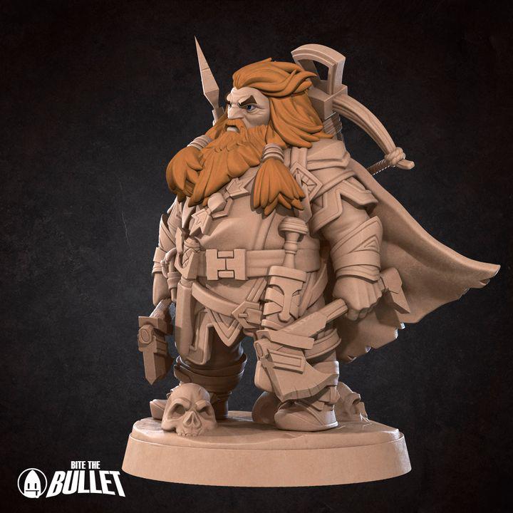 Dwarf Ranger- 32mm, 35mm Scale - Unpainted Miniature for DnD, Pathfinder, Tabletop RPGs - Bite the Bullet