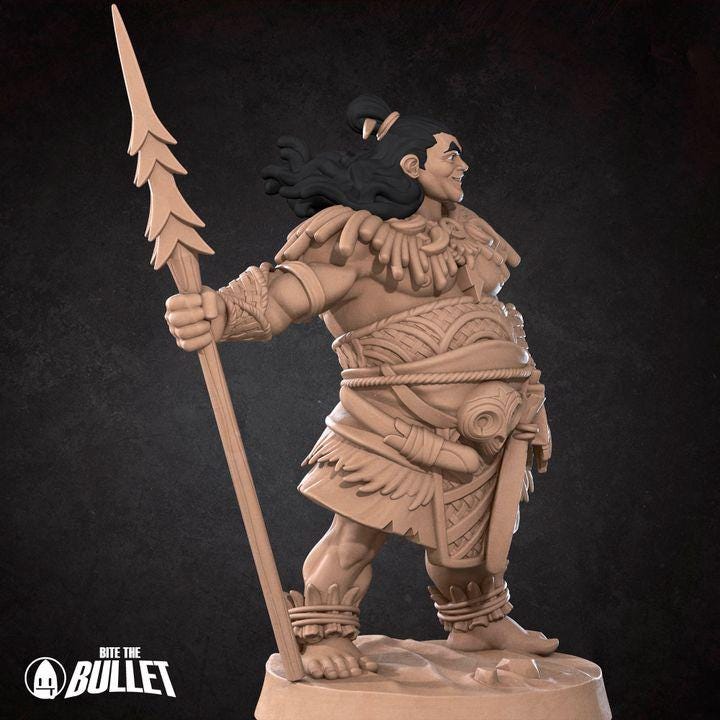 Human Exemplar - 32mm, 35mm Scale - Unpainted Miniature for DnD, Pathfinder, Tabletop RPGs - Bite the Bullet