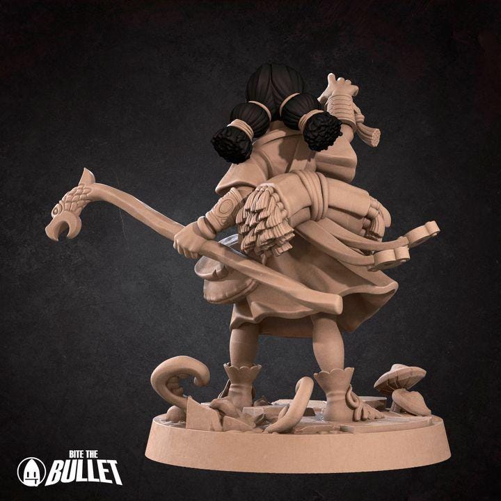 Human Summoner with Dragon - 32mm, 35mm Scale - Unpainted Miniature for DnD, Pathfinder, Tabletop RPGs - Bite the Bullet