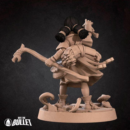 Human Summoner with Dragon - 32mm, 35mm Scale - Unpainted Miniature for DnD, Pathfinder, Tabletop RPGs - Bite the Bullet