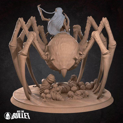 Queen of Spiders, Female Drider - 32mm, 35mm Scale - Unpainted Miniature for DnD, Pathfinder, Tabletop RPGs - Bite the Bullet