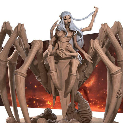 Queen of Spiders, Female Drider - 32mm, 35mm Scale - Unpainted Miniature for DnD, Pathfinder, Tabletop RPGs - Bite the Bullet