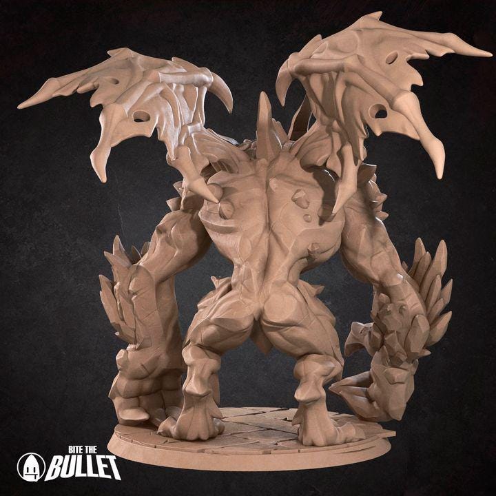 Gargoyle - 32mm, 35mm Scale - Unpainted Miniature for DnD, Pathfinder, Tabletop RPGs - Bite the Bullet