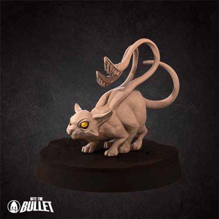 Displacer Kittens - 32mm, 35mm Scale - Unpainted Miniature for DnD, Pathfinder, Tabletop RPGs - Bite the Bullet