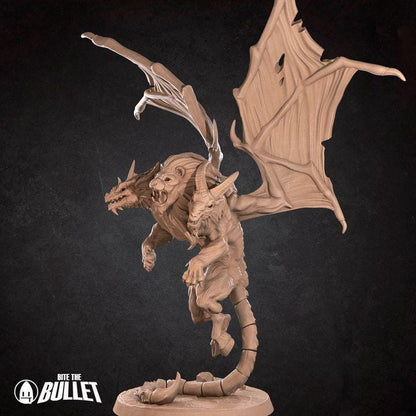 Chimera - 32mm, 35mm Scale - Unpainted Miniature for DnD, Pathfinder, Tabletop RPGs - Bite the Bullet