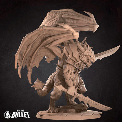 Draconian Dreadnaught - 32mm, 35mm Scale - Unpainted Miniature for DnD, Pathfinder, Tabletop RPGs - Bite the Bullet