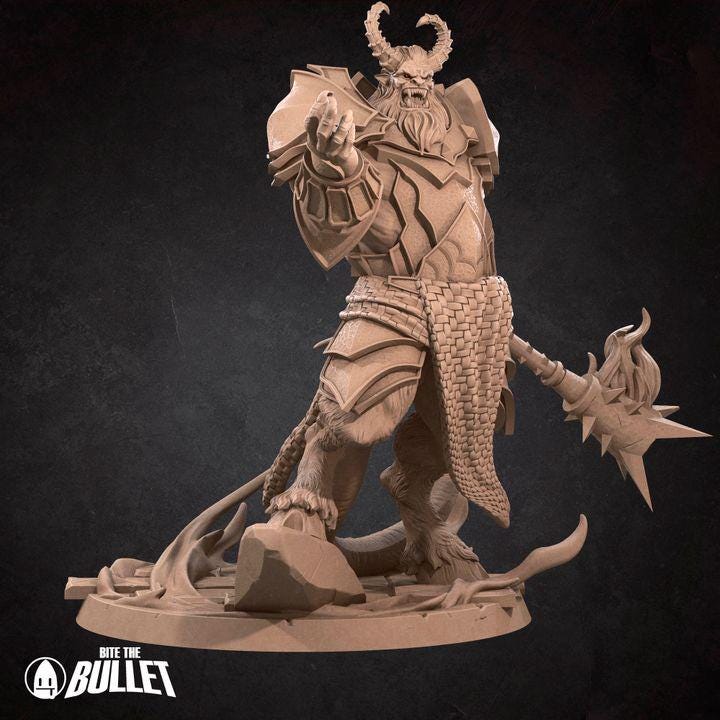 Fire Hellion - 32mm, 35mm Scale - Unpainted Miniature for DnD, Pathfinder, Tabletop RPGs - Bite the Bullet