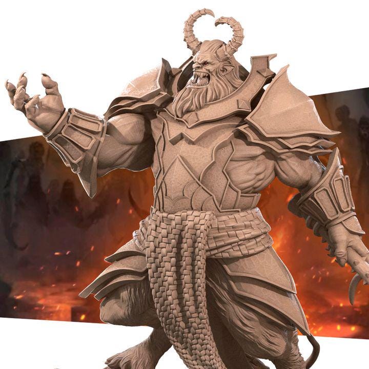 Fire Hellion - 32mm, 35mm Scale - Unpainted Miniature for DnD, Pathfinder, Tabletop RPGs - Bite the Bullet