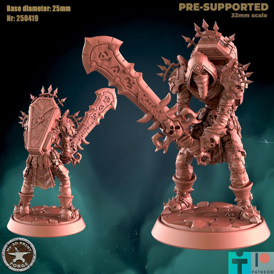 Undead Warrior, Heritage Armor - 32mm Scale - Unpainted Miniature for DnD, Pathfinder, Tabletop RPGs - My3dPrintForge