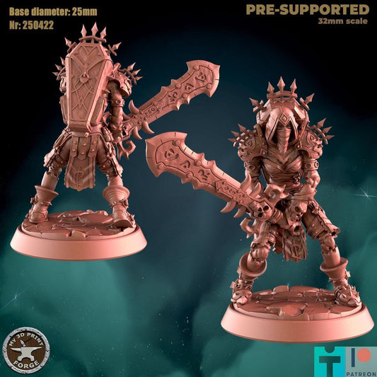 Female Undead Warrior, Heritage Armor - 32mm Scale - Unpainted Miniature for DnD, Pathfinder, Tabletop RPGs - My3dPrintForge