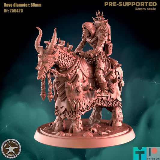 Mounted Undead, Heritage Armor - 32mm Scale - Unpainted Miniature for DnD, Pathfinder, Tabletop RPGs - My3dPrintForge