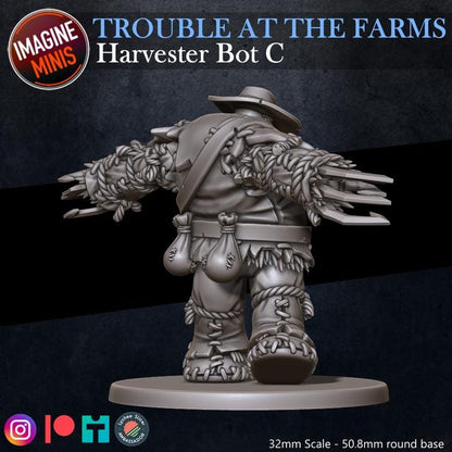 Harvester Bots, 4 Poses - Trouble at Farms Set - 32mm - Unpainted Miniature for DnD, Pathfinder, Tabletop RPGs - Imagine Minis