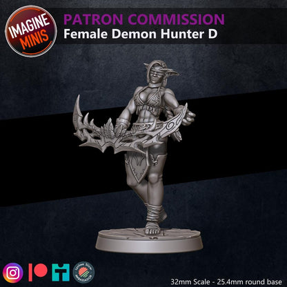 Female Demon Hunters - 32mm Scale - Unpainted Miniature for DnD, Pathfinder, Tabletop RPGs - Imagine Minis
