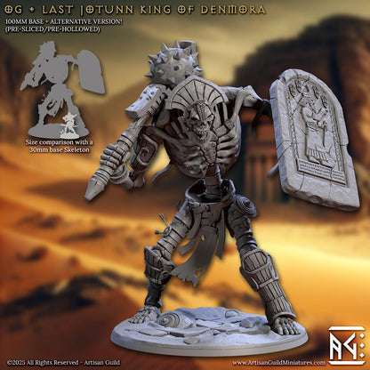 Skeletal Giant, Last Jotunn King of Denmora - 32mm Scale - Unpainted Miniature for DnD, Pathfinder, Tabletop RPGs - Artisan Guild