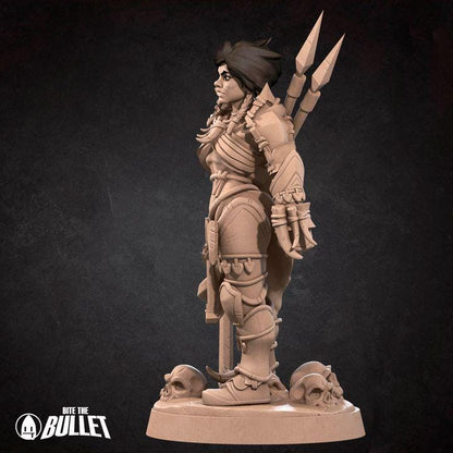 Human Barbarian - 32mm, 35mm Scale - Unpainted Miniature for DnD, Pathfinder, Tabletop RPGs - Bite the Bullet