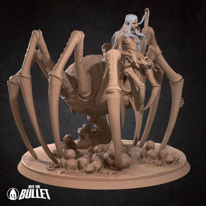 Queen of Spiders, Female Drider - 32mm, 35mm Scale - Unpainted Miniature for DnD, Pathfinder, Tabletop RPGs - Bite the Bullet