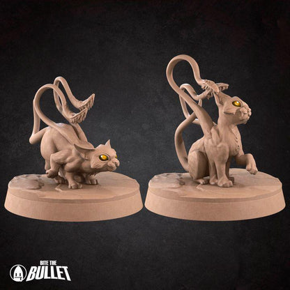 Displacer Kittens - 32mm, 35mm Scale - Unpainted Miniature for DnD, Pathfinder, Tabletop RPGs - Bite the Bullet
