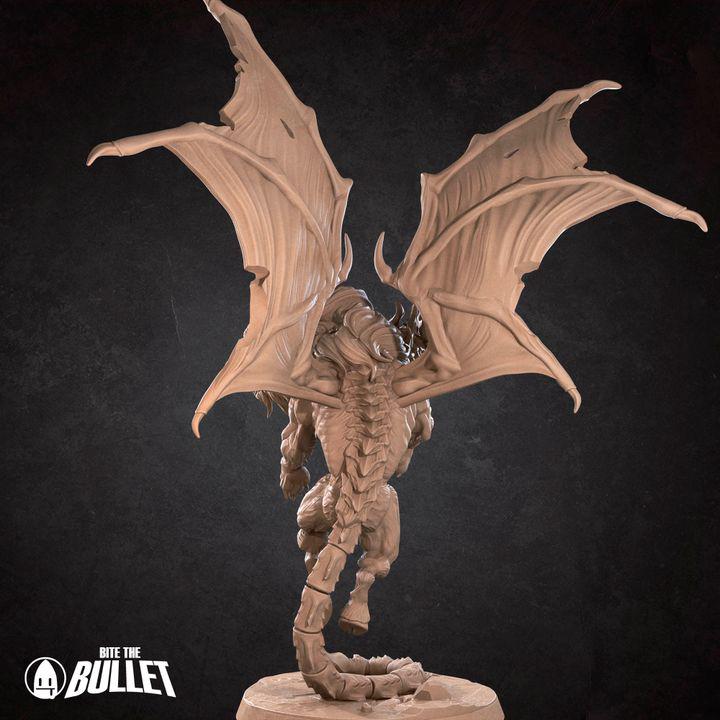 Chimera - 32mm, 35mm Scale - Unpainted Miniature for DnD, Pathfinder, Tabletop RPGs - Bite the Bullet