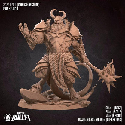 Fire Hellion - 32mm, 35mm Scale - Unpainted Miniature for DnD, Pathfinder, Tabletop RPGs - Bite the Bullet
