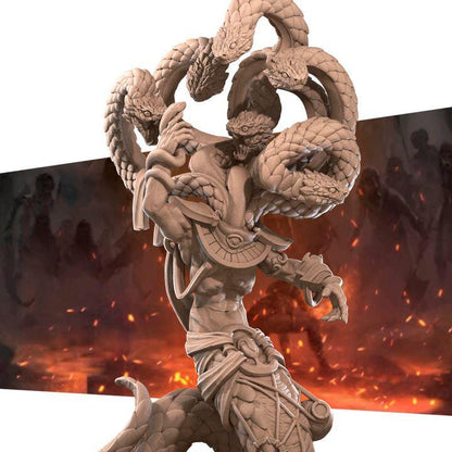 YuanTi Anathema - 32mm, 35mm Scale - Unpainted Miniature for DnD, Pathfinder, Tabletop RPGs - Bite the Bullet