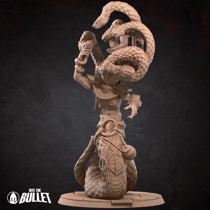 YuanTi Anathema - 32mm, 35mm Scale - Unpainted Miniature for DnD, Pathfinder, Tabletop RPGs - Bite the Bullet