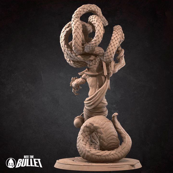 YuanTi Anathema - 32mm, 35mm Scale - Unpainted Miniature for DnD, Pathfinder, Tabletop RPGs - Bite the Bullet