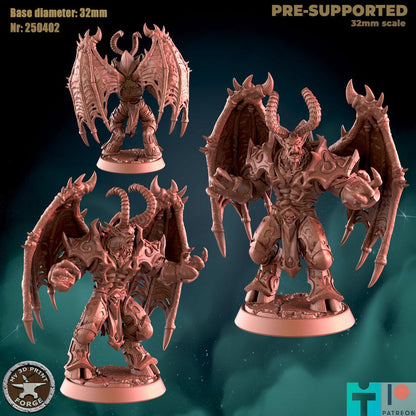 Dreadlord, 2 Poses - 32mm Scale - Unpainted Miniature for DnD, Pathfinder, Tabletop RPGs - My3dPrintForge