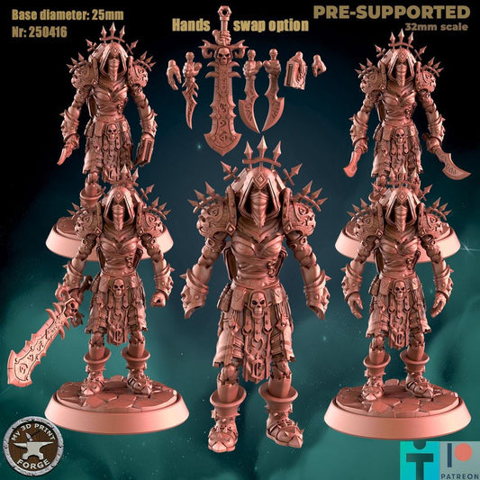 Undead Female Heritage Armor - 32mm Scale - Unpainted Miniature for DnD, Pathfinder, Tabletop RPGs - My3dPrintForge