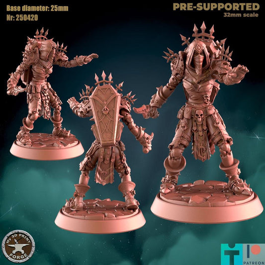 Female Undead Warlock, Heritage Armor - 32mm Scale - Unpainted Miniature for DnD, Pathfinder, Tabletop RPGs - My3dPrintForge