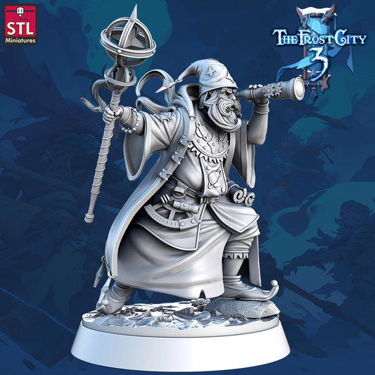 Astromancer, Tuvith Reginold - The Frost City - 32mm Scale - Unpainted Miniature for DnD, Pathfinder, Tabletop RPGs - STL Miniatures